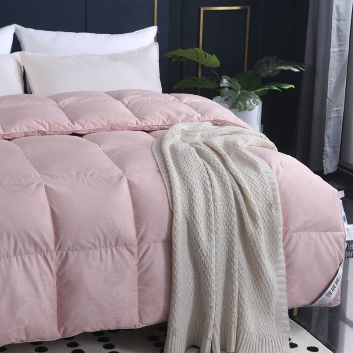 91家纺网 家纺一手货源 找家纺 锦瑞羽绒 2024新款国标95白鹅绒被-丽莎羽绒被 豆沙