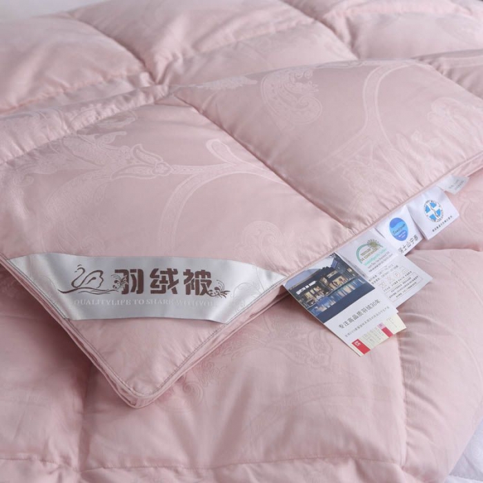 91家纺网 家纺一手货源 找家纺 锦瑞羽绒 2024新款国标95白鹅绒被-丽莎羽绒被 豆沙