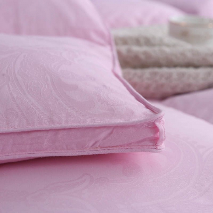 91家纺网 家纺一手货源 找家纺 锦瑞羽绒 2024新款国标95白鹅绒被-丽莎羽绒被 粉色