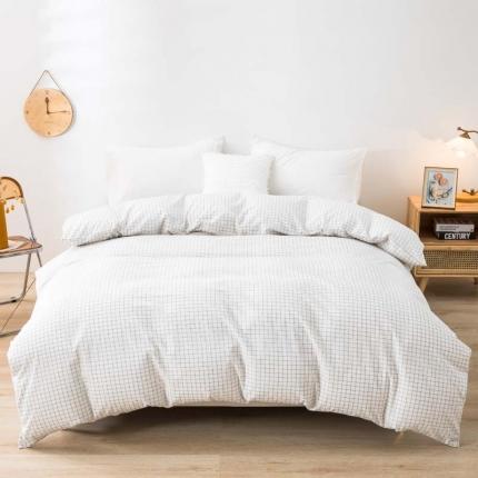 91家纺网 家纺一手货源 找家纺 （总）柠萌家居 2025新款全棉色织水洗棉床品单被套