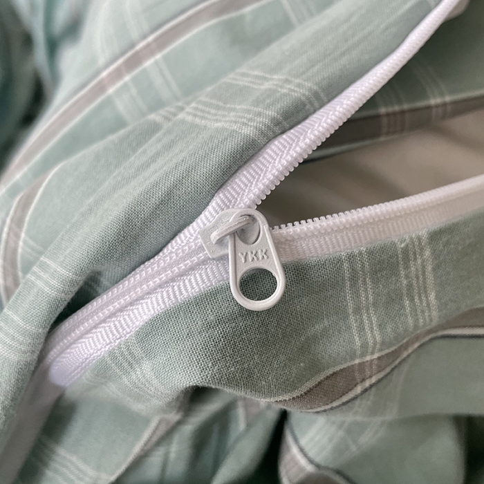 91家纺网 家纺一手货源 找家纺 柠萌家居 2025新款全棉色织水洗棉床品单被套 海蓝格