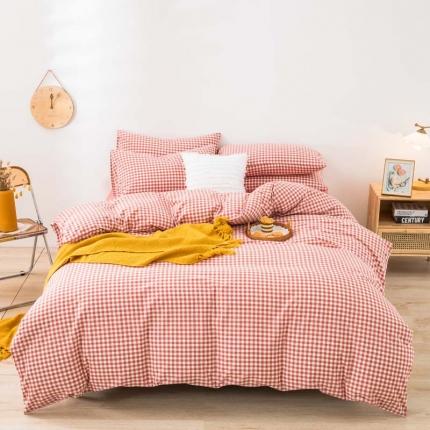 91家纺网 家纺一手货源 找家纺 （总）柠萌家居 2021新款全棉色织水洗棉床品四件套