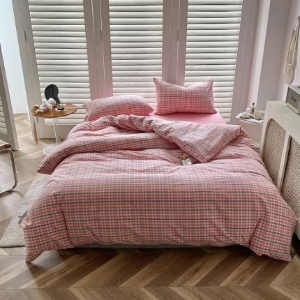 91家纺网 家纺一手货源 找家纺 （总）柠萌家居 2021新款全棉色织水洗棉床品四件套