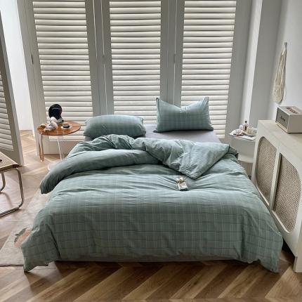 91家纺网 家纺一手货源 找家纺 （总）柠萌家居 2021新款全棉色织水洗棉床品四件套