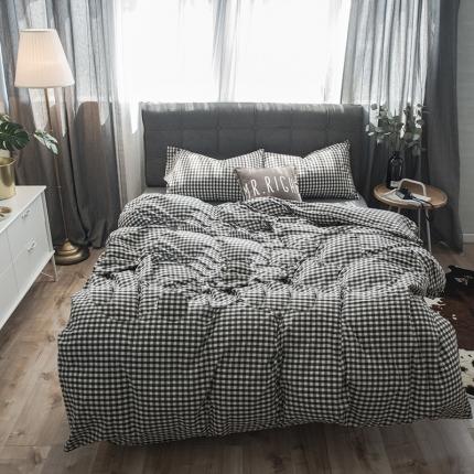 91家纺网 家纺一手货源 找家纺 （总）柠萌家居 2021新款全棉色织水洗棉床品四件套