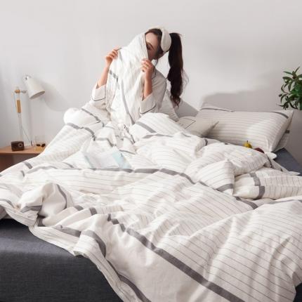 91家纺网 家纺一手货源 找家纺 （总）柠萌家居 2021新款全棉色织水洗棉床品四件套