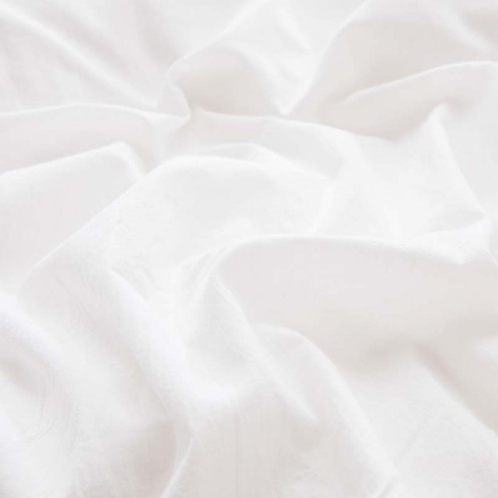 91家纺网 家纺一手货源 找家纺 柠萌家居 2021新款全棉色织水洗棉床品四件套 纯白