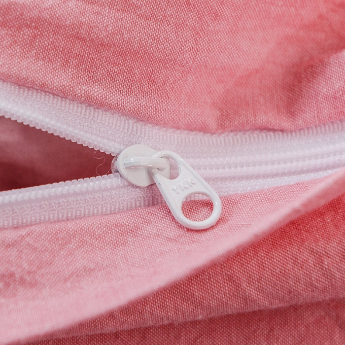 91家纺网 家纺一手货源 找家纺 柠萌家居 2021新款全棉色织水洗棉床品四件套 粉红色