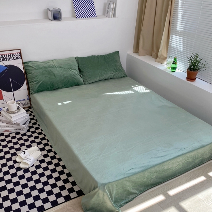 91家纺网 家纺一手货源 找家纺 （总）梦享生活家居 2021新款天鹅绒单品床单