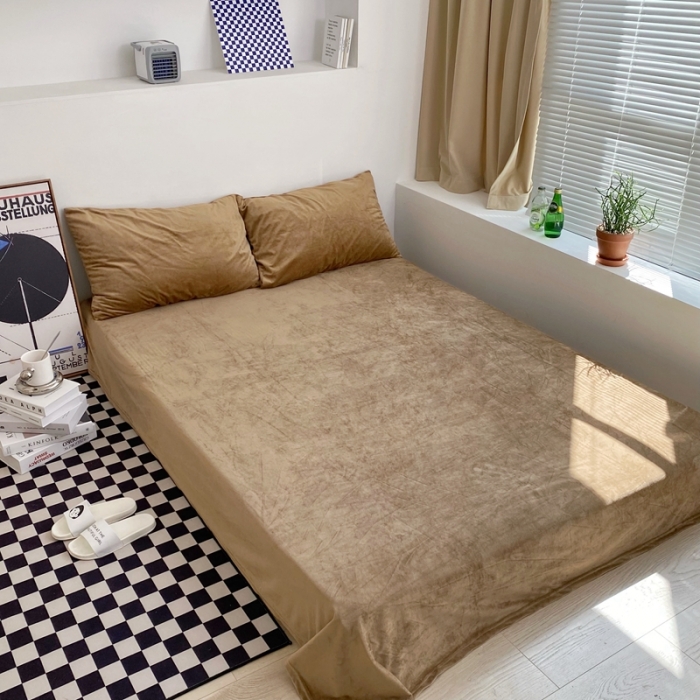 91家纺网 家纺一手货源 找家纺 （总）梦享生活家居 2021新款天鹅绒单品床单