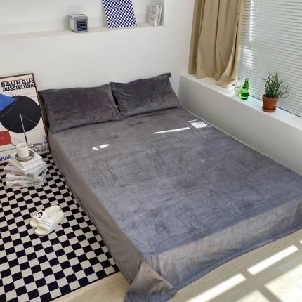 梦享生活家居 2021新款天鹅绒单品床单 火山灰