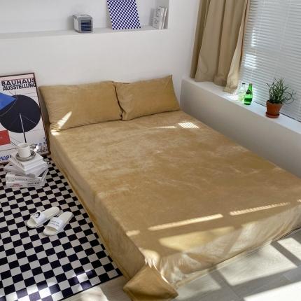 梦享生活家居 2021新款天鹅绒单品床单 奶茶