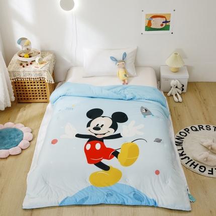 91家纺网 家纺一手货源 找家纺 小芽家居 迪士尼牛奶丝抗菌防螨被 米奇蓝