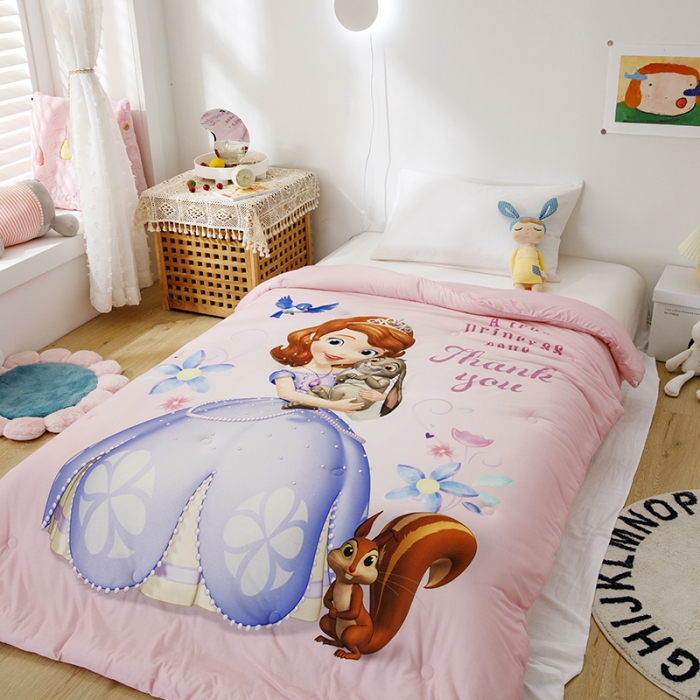 91家纺网 家纺一手货源 找家纺 小芽家居 迪士尼牛奶丝抗菌防螨被 苏菲亚公主