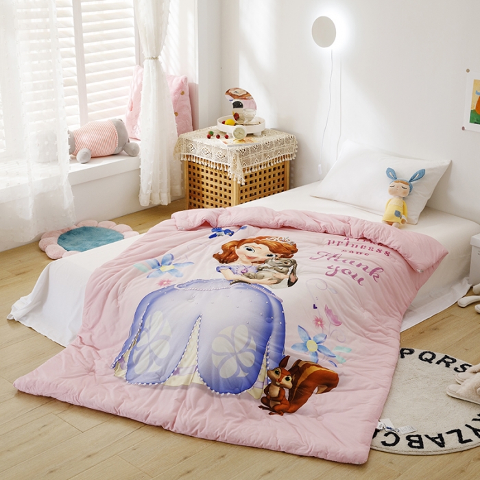 91家纺网 家纺一手货源 找家纺 小芽家居 迪士尼牛奶丝抗菌防螨被 苏菲亚公主