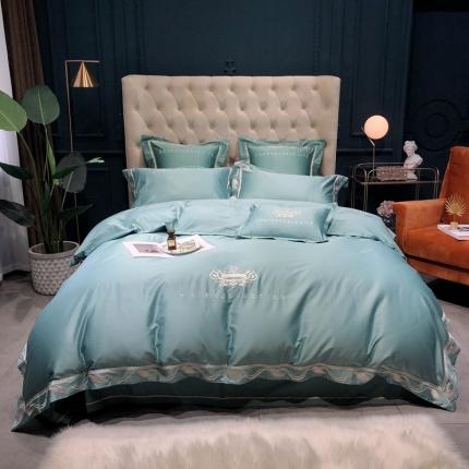 馨蕊 2021新款100支春夏高定系列四件套-格瑞 豆绿