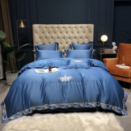 馨蕊 2021新款100支春夏高定系列四件套-格瑞 浅石蓝