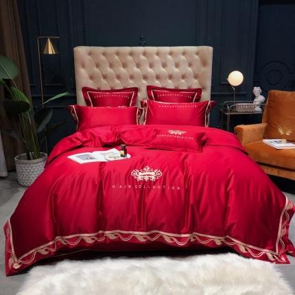 馨蕊 2021新款100支春夏高定系列四件套-格瑞 温莎红