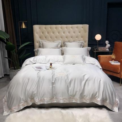 馨蕊 2021新款100支春夏高定系列四件套-格瑞 珍珠米灰