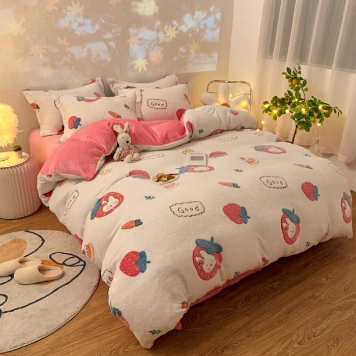 91家纺网 家纺一手货源 找家纺 （总）慕尚 2022新款5D雪花绒四件套