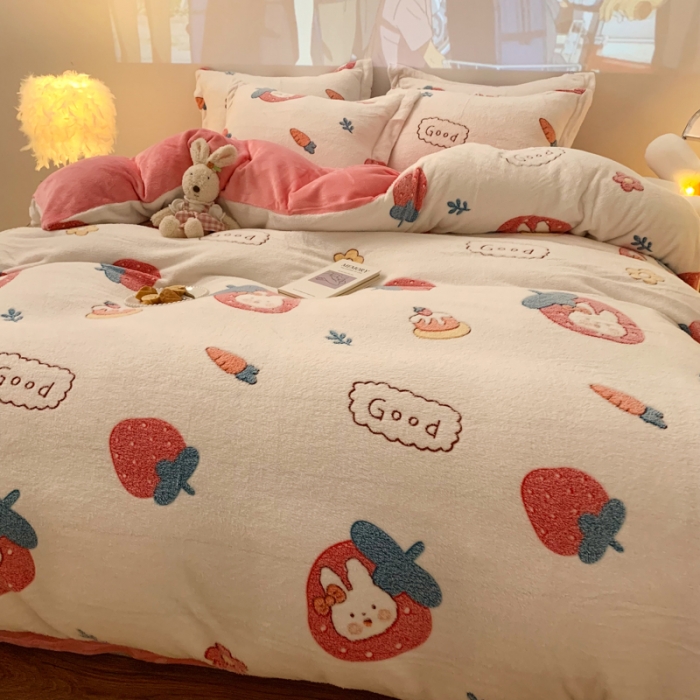 91家纺网 家纺一手货源 找家纺 （总）慕尚 2022新款5D雪花绒四件套