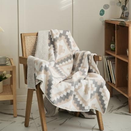 91家纺网 家纺一手货源 找家纺 （总）暖绵绵家纺 新款半边绒盖毯系列-烟墨