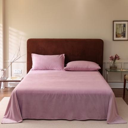 91家纺网 家纺一手货源 找家纺 寐眠2021新款天鹅绒床单 紫色纯色