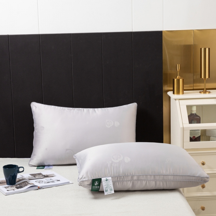 91家纺网 家纺一手货源 找家纺 其乐枕芯 2021新款贡缎提花枕 本草灰