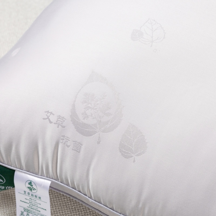 91家纺网 家纺一手货源 找家纺 其乐枕芯 2021新款贡缎提花枕 本草灰