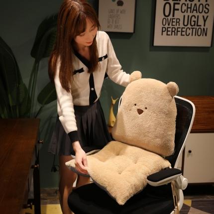 仟亿莱 2021新款舒棉绒网红方熊一体坐垫 连体方熊