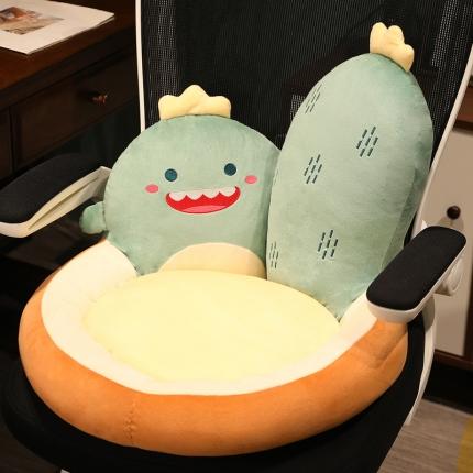 91家纺网 家纺一手货源 找家纺 仟亿莱 2021新款超柔水晶绒盆栽蒲团半包围坐垫 仙人掌恐龙