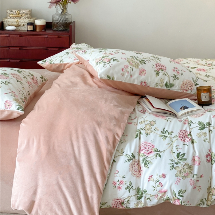 91家纺网 家纺一手货源 找家纺 棉眠 2021新款棉加绒四件套 洛神（棉加绒）