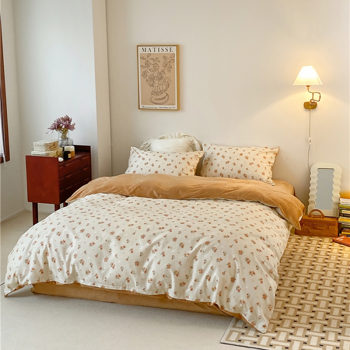 91家纺网 家纺一手货源 找家纺 棉眠 2021新款棉加绒四件套 蜜桃雪山（棉加绒）