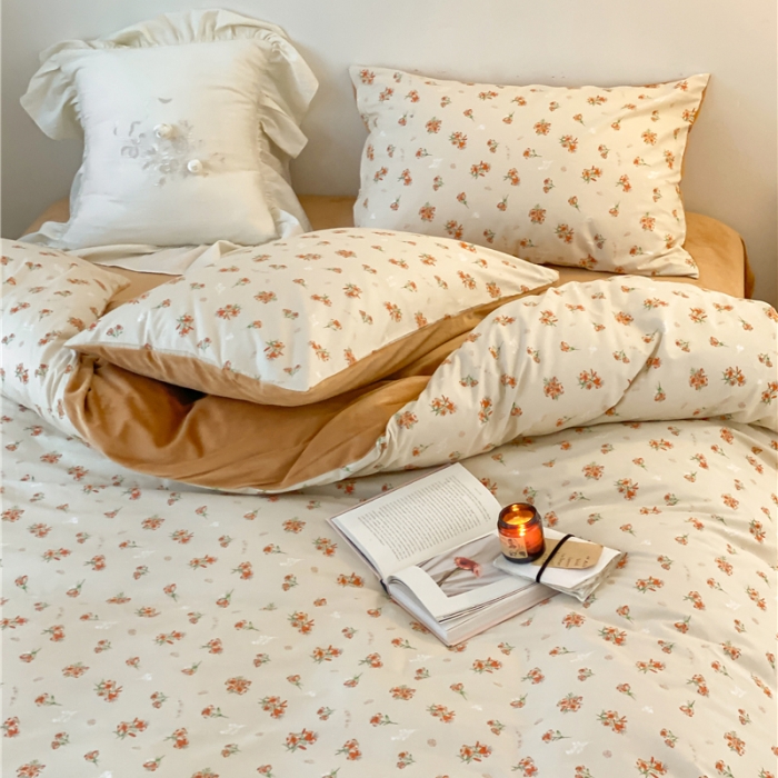 91家纺网 家纺一手货源 找家纺 棉眠 2021新款棉加绒四件套 蜜桃雪山（棉加绒）