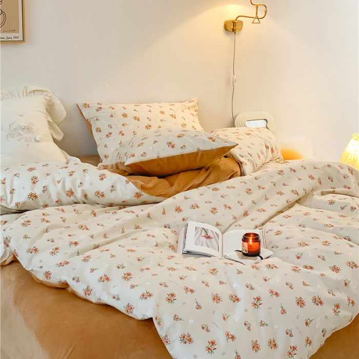 91家纺网 家纺一手货源 找家纺 棉眠 2021新款棉加绒四件套 蜜桃雪山（棉加绒）