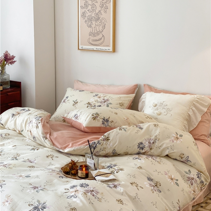 91家纺网 家纺一手货源 找家纺 棉眠 2021新款棉加绒四件套 木槿（棉加绒）