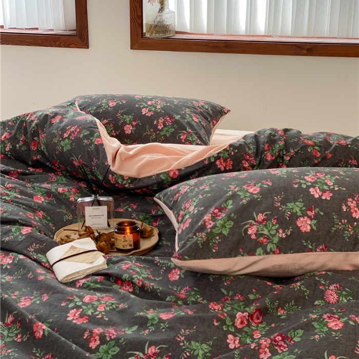 91家纺网 家纺一手货源 找家纺 棉眠 2021新款棉加绒四件套 晚香（棉加绒）