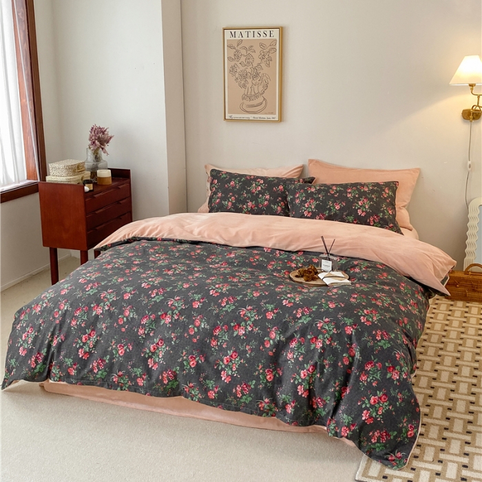 91家纺网 家纺一手货源 找家纺 棉眠 2021新款棉加绒四件套 晚香（棉加绒）