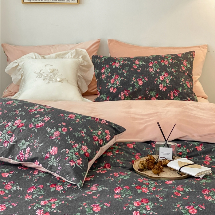 91家纺网 家纺一手货源 找家纺 棉眠 2021新款棉加绒四件套 晚香（棉加绒）