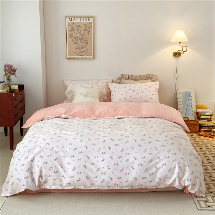 91家纺网 家纺一手货源 找家纺 棉眠 2021新款棉加绒四件套 小蔷薇（棉加绒）