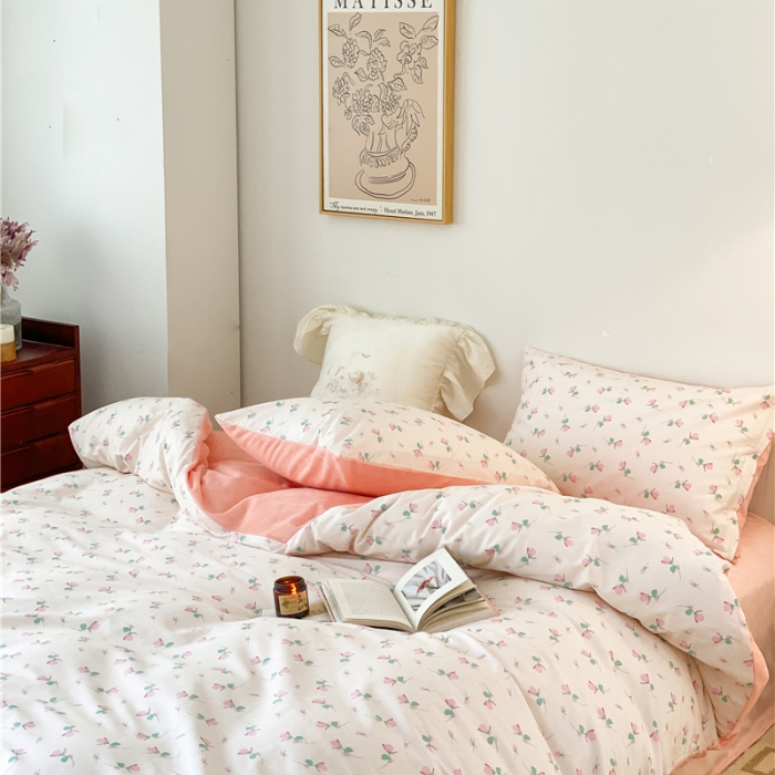 91家纺网 家纺一手货源 找家纺 棉眠 2021新款棉加绒四件套 小蔷薇（棉加绒）