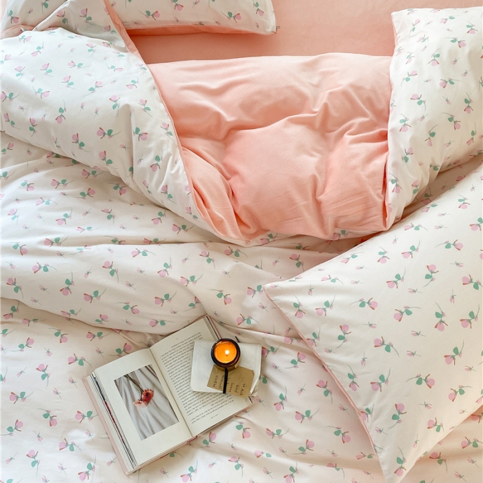 91家纺网 家纺一手货源 找家纺 棉眠 2021新款棉加绒四件套 小蔷薇（棉加绒）