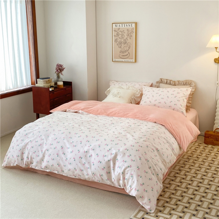 91家纺网 家纺一手货源 找家纺 棉眠 2021新款棉加绒四件套 小蔷薇（棉加绒）