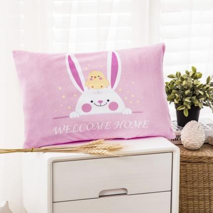 2021新款超柔水晶绒卡通儿童枕头大版定位婴童枕套 微萌小兔