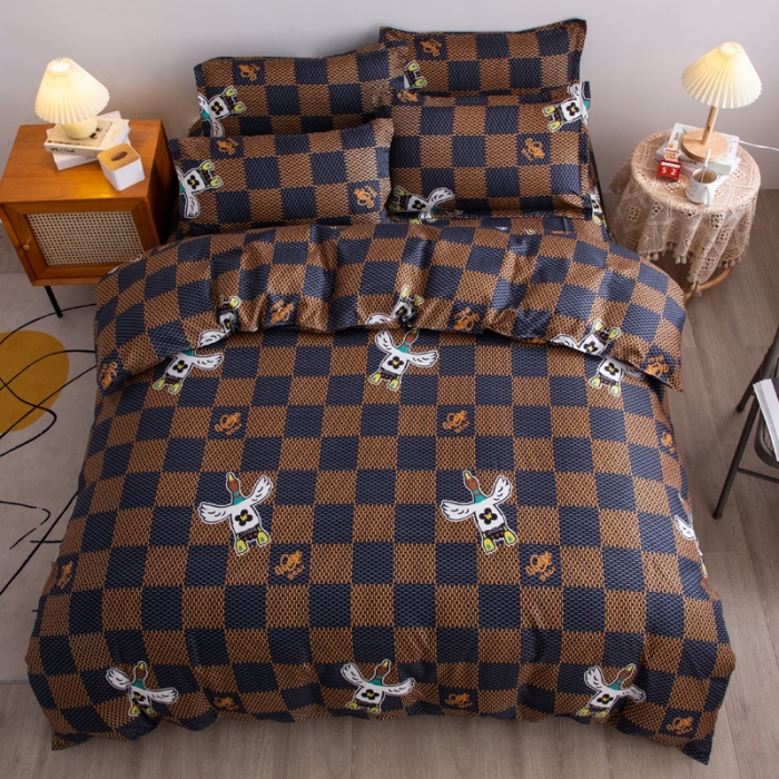 91家纺网 家纺一手货源 找家纺 乐居坊 2025新款芦荟棉单被套 轻奢风