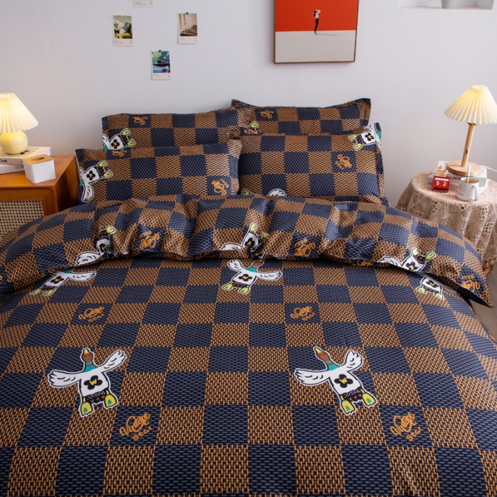 91家纺网 家纺一手货源 找家纺 乐居坊 2025新款芦荟棉单被套 轻奢风