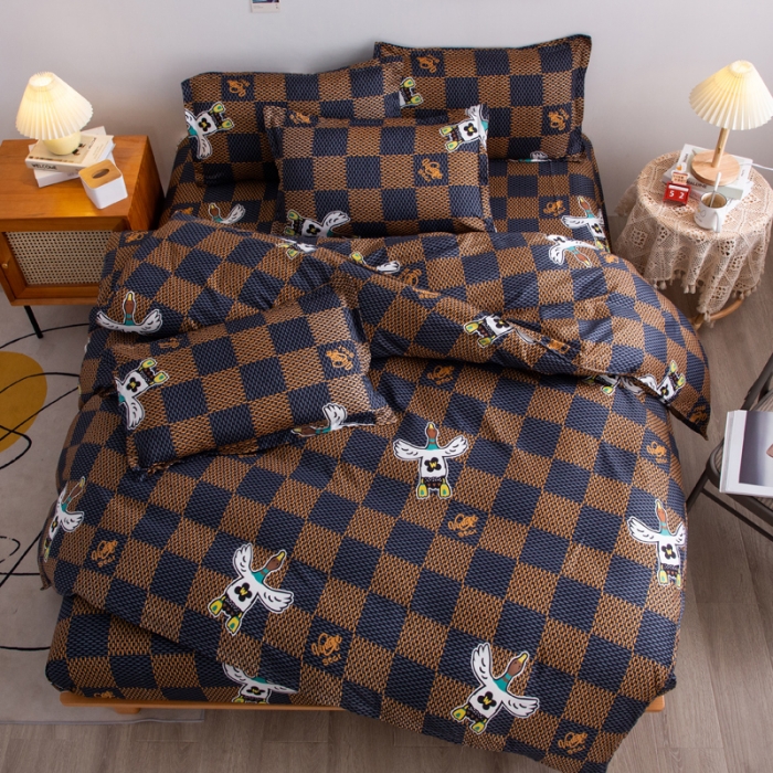 91家纺网 家纺一手货源 找家纺 乐居坊 2025新款芦荟棉单被套 轻奢风