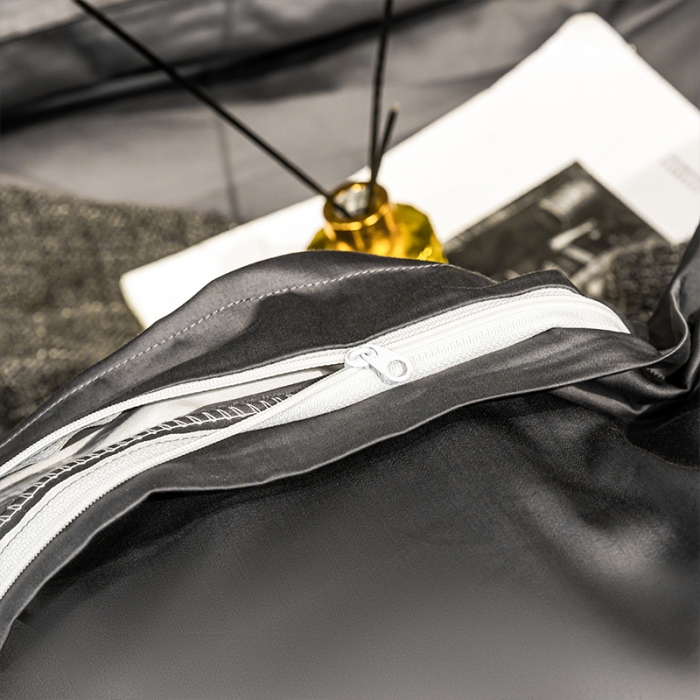 91家纺网 家纺一手货源 找家纺 蓝巢家纺2021新款60支全棉长绒棉皇家系列四件套皇家高级灰