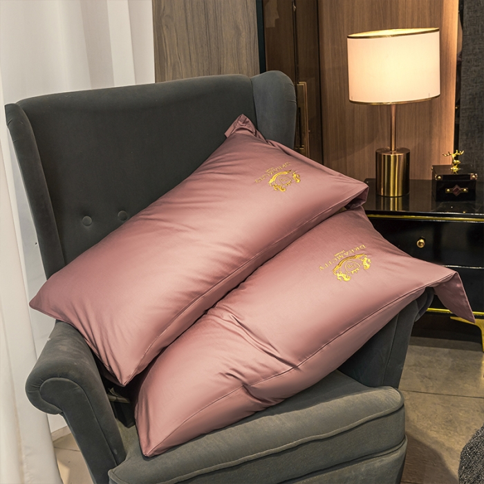 91家纺网 家纺一手货源 找家纺 蓝巢 2021新款60支全棉长绒棉皇家系列四件套皇家-深豆沙