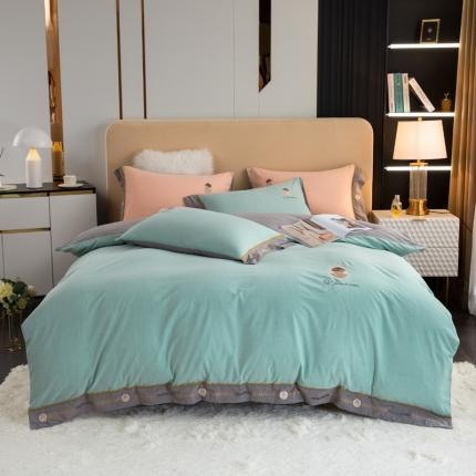 91家纺网 家纺一手货源 找家纺 （总）凌鼎 2025新款全棉水洗棉刺绣工艺款四件套